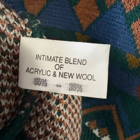 vintage Adonis Size M sweater with a geometric and Aztec pattern Wool Blend - Picture 4 of 6